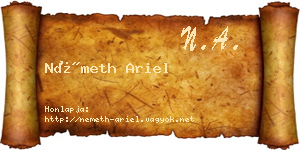 Németh Ariel névjegykártya